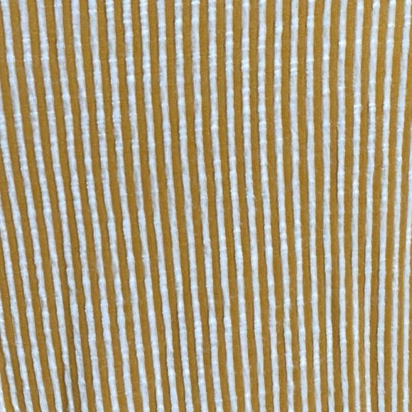 W5 Anthropologie Striped Twist Hem Shirt Mustard Beachy Coastal Fall Stretch-L - Picture 9 of 10